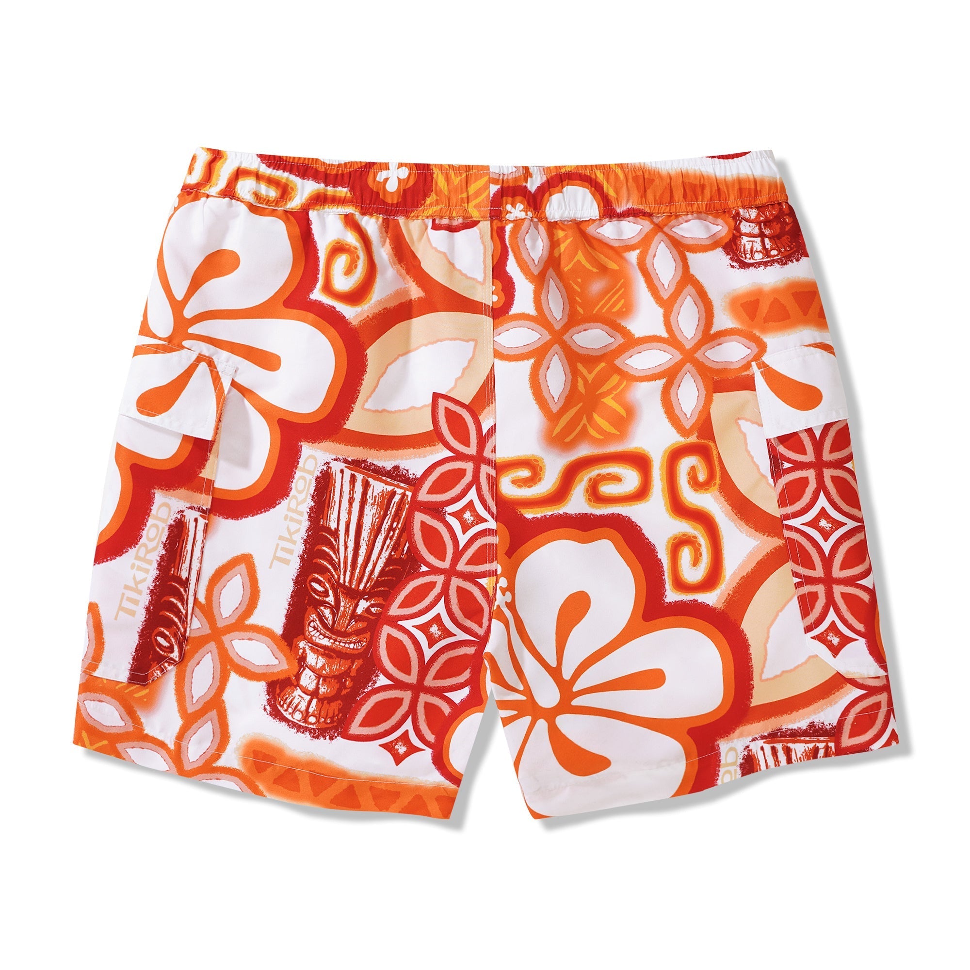 Men's Tiki 6-Inch Shorts 100% Polyester Aloha By TIKIROB Casual Printed Shorts