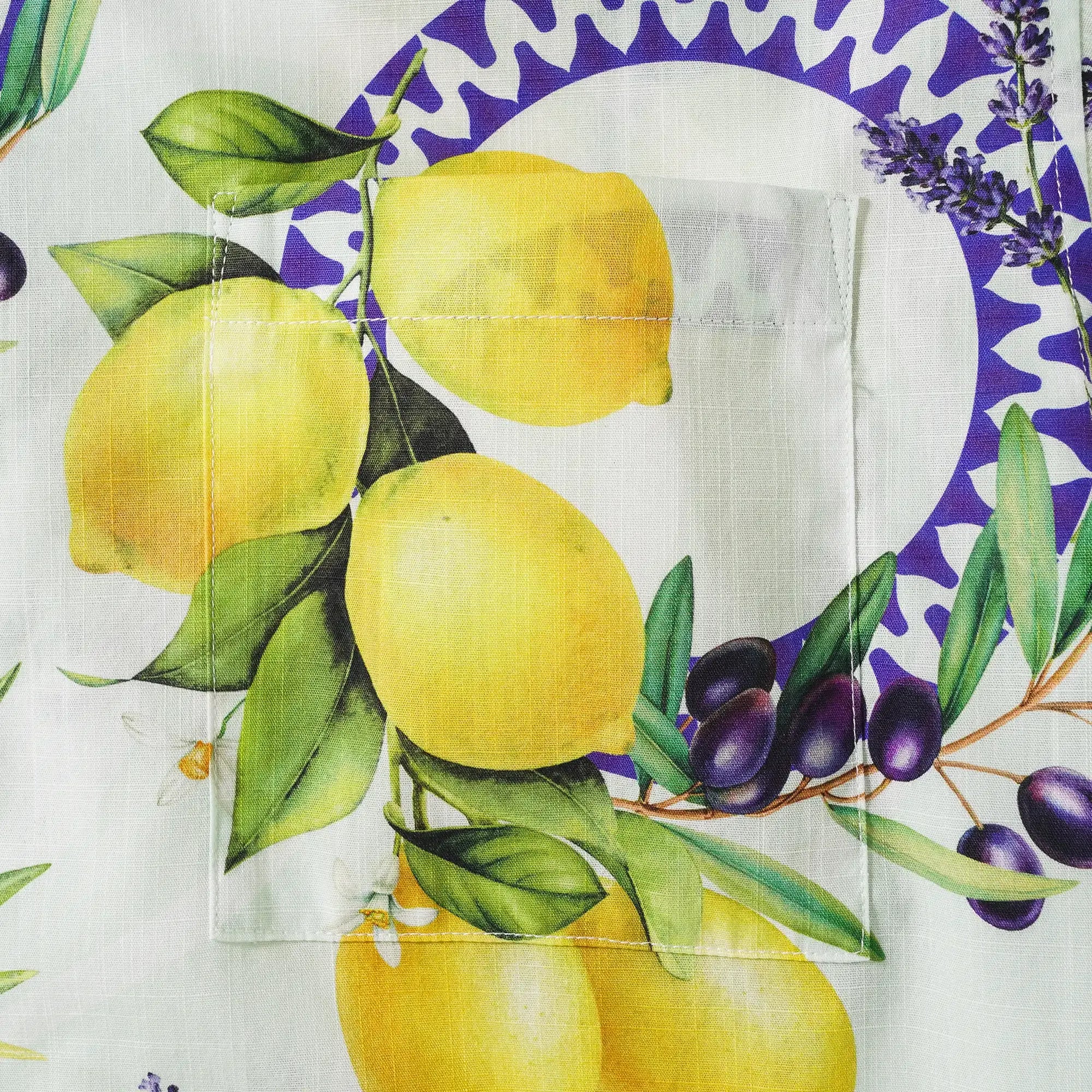 Men's Hawaiian Shirt Short Sleeve Button-down 100% Cotton Yellow Aloha Lemon, Olive, And Lavender Harmony Symphony