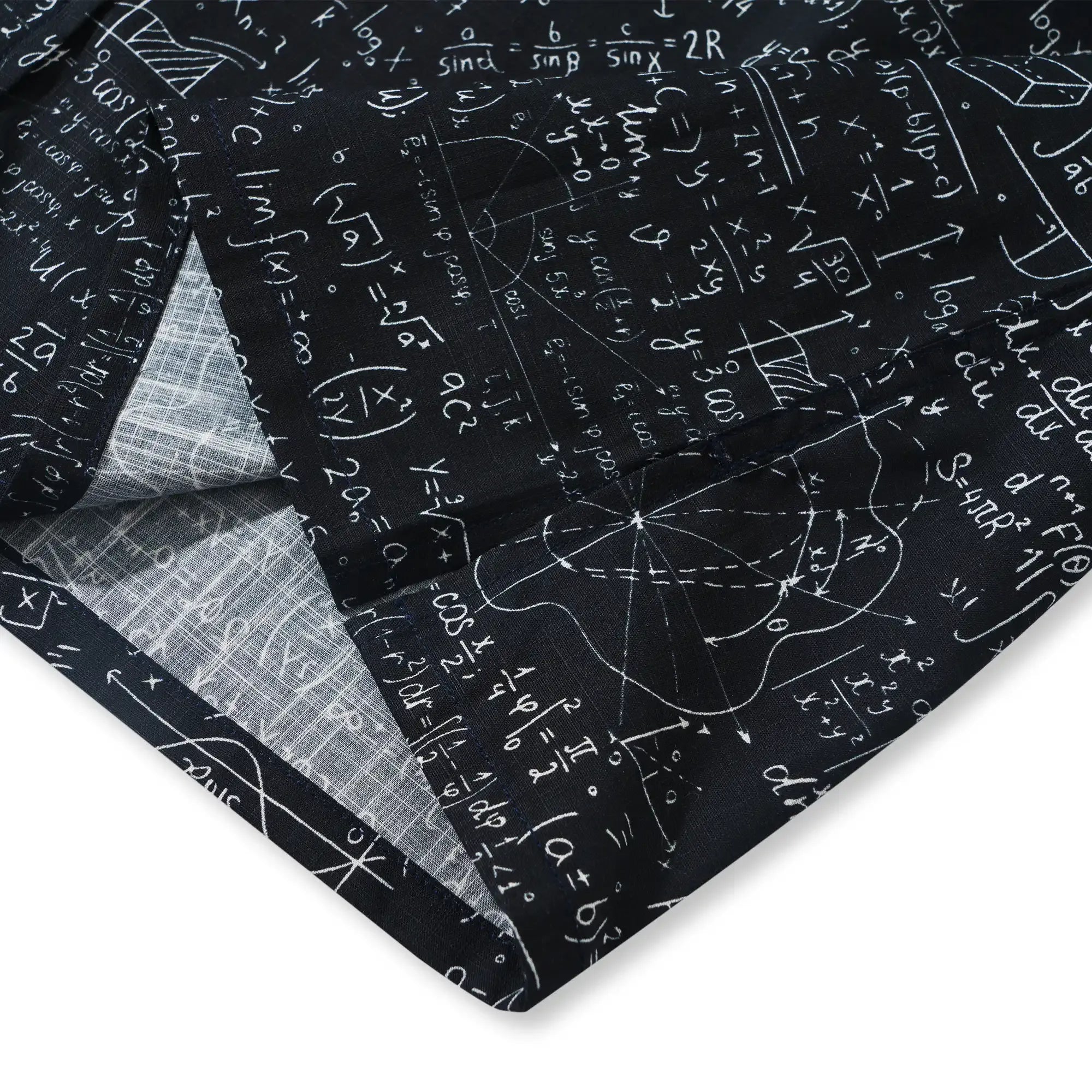 Geek Chic Men's Hawaiian Shirt Short Sleeve Button-down 100% Cotton Black Aloha The Problem Solver Math Formula Physics Equation Science Chalkboard