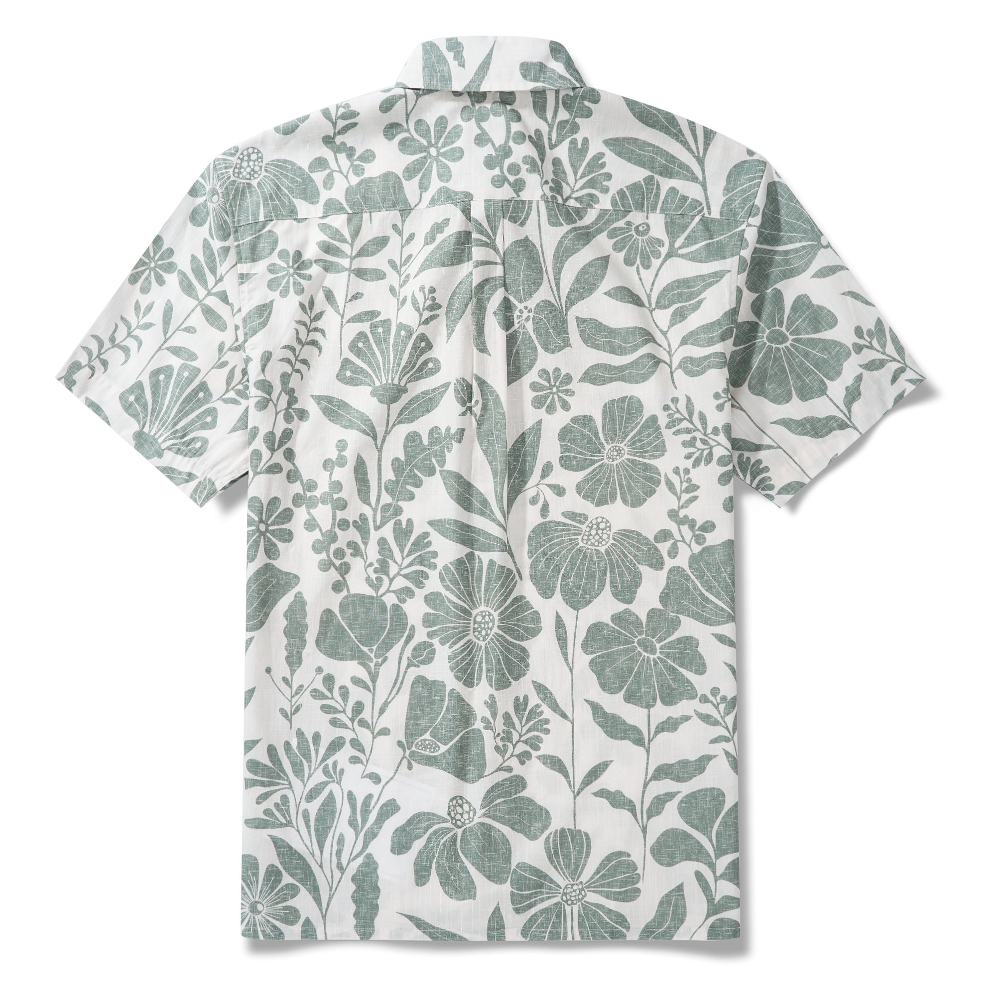 Men’s Breathable Shirt Green Floral Hawaiian Shirt – Wrinkle Free Shirt Button-Down Short Sleeve Shirt