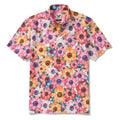 Men's Hawaiian Shirt Short Sleeve Button-down 100% Cotton Yellow Aloha Summer Lotus
