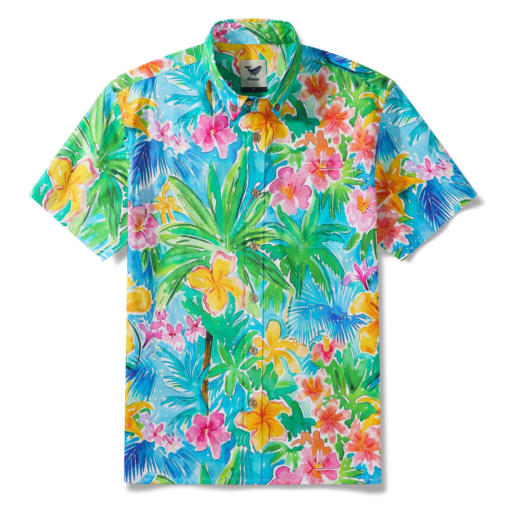 Vacation Hawaiian Shirt 100% Cotton Men's Colorful Short Sleeve Button-down Aloha Shirt Get Ready For Vacation