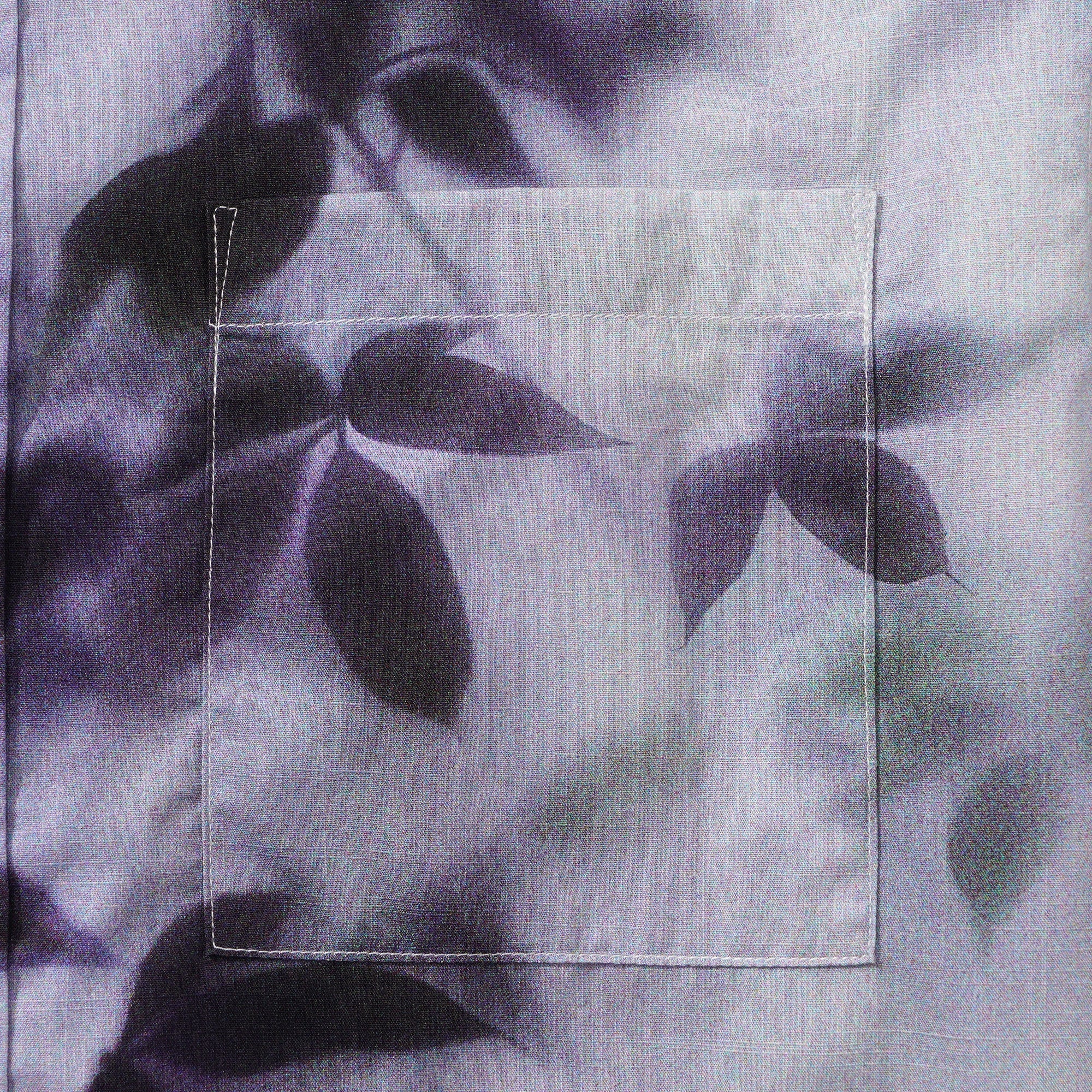 Men's Cotton Hawaiian Shirt Short Sleeve Button-down Purple Aloha Shirt Mist-Kissed Leaves