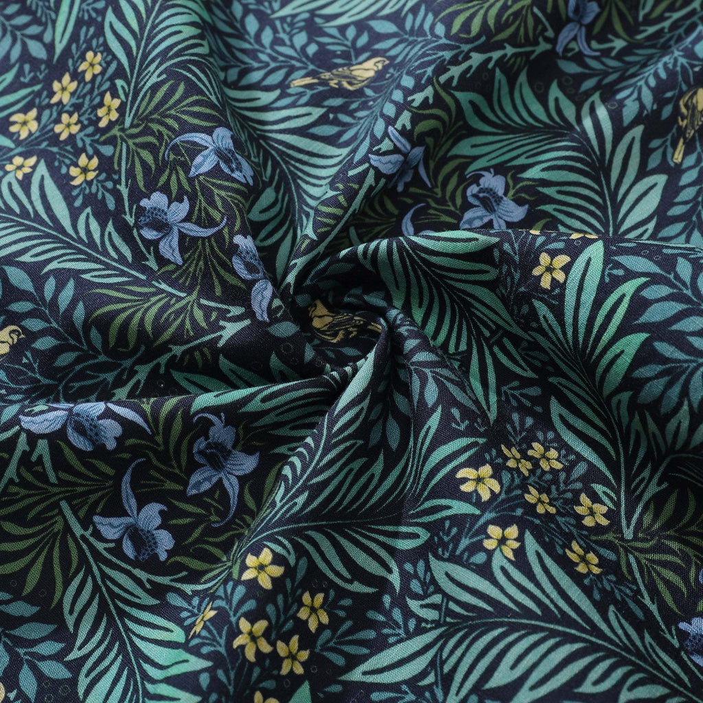 Yiume Green Tropical Hawaiian Shirt For Men Cotton Button-down Short Sleeve Vintage Aloha Shirt