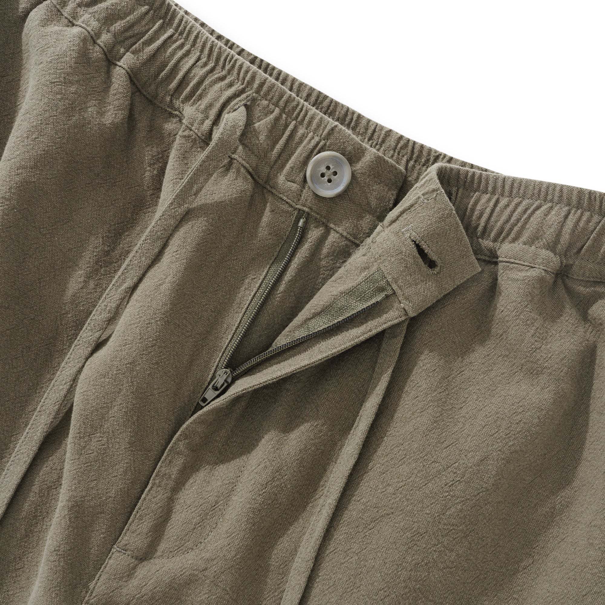 Mens Linen Shorts Mid-Rise Straight Bermuda 8-10 Inch 5-Pocket Shorts