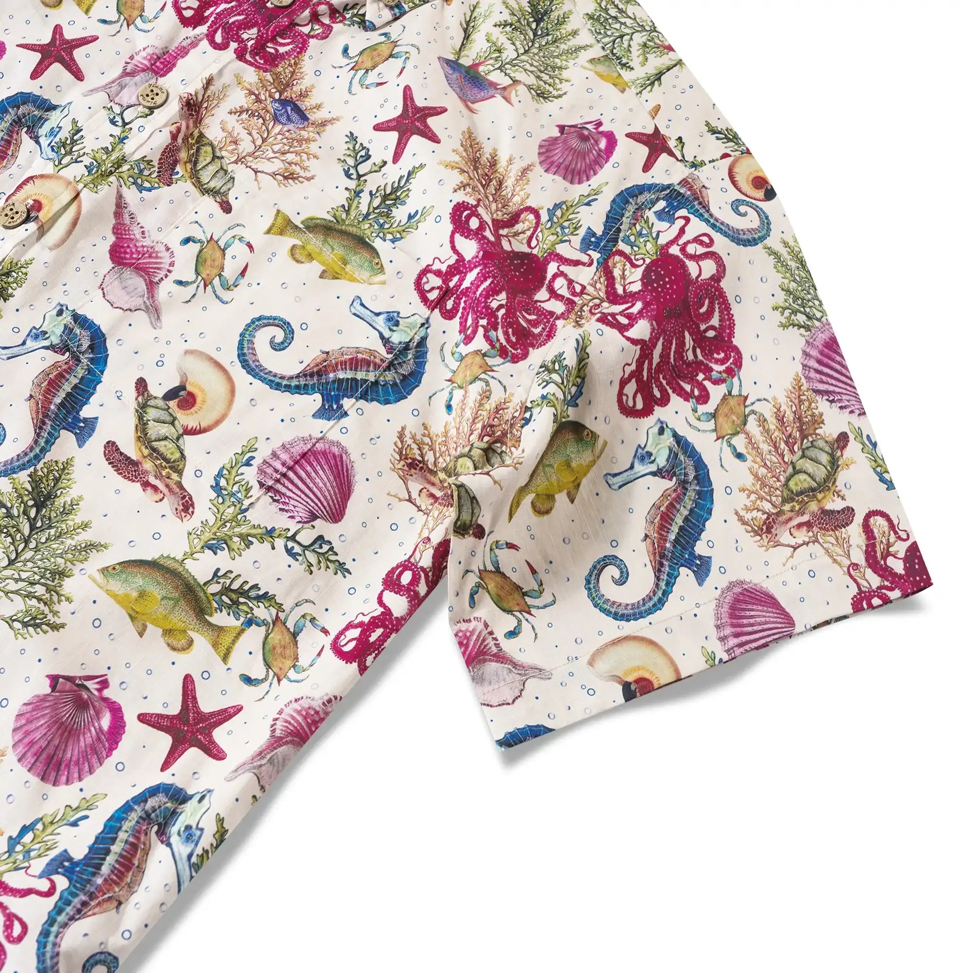 Yiume® Hawaiian Shirt For Men Shirt 100% Cotton Hawaiian Shirt Red Marine Life