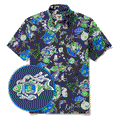 Men's Hawaiian Shirt Short Sleeve Button-down 100% Cotton Aloha Save Earth