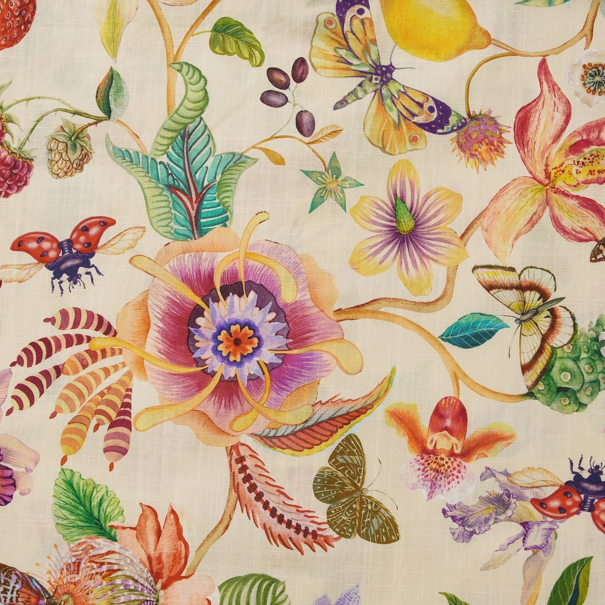 Men's Hawaiian Shirt Short Sleeve Button-down 100% Cotton Beige Aloha Dreams Of An Exotic Garden