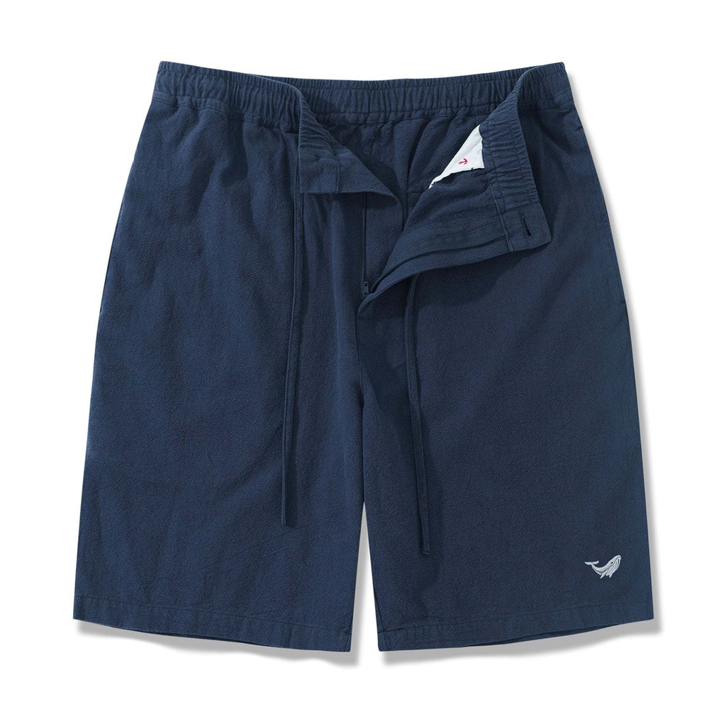 Linen Shorts For Men Mid-Rise Straight Bermuda 8-10 Inch 5-Pocket Shorts