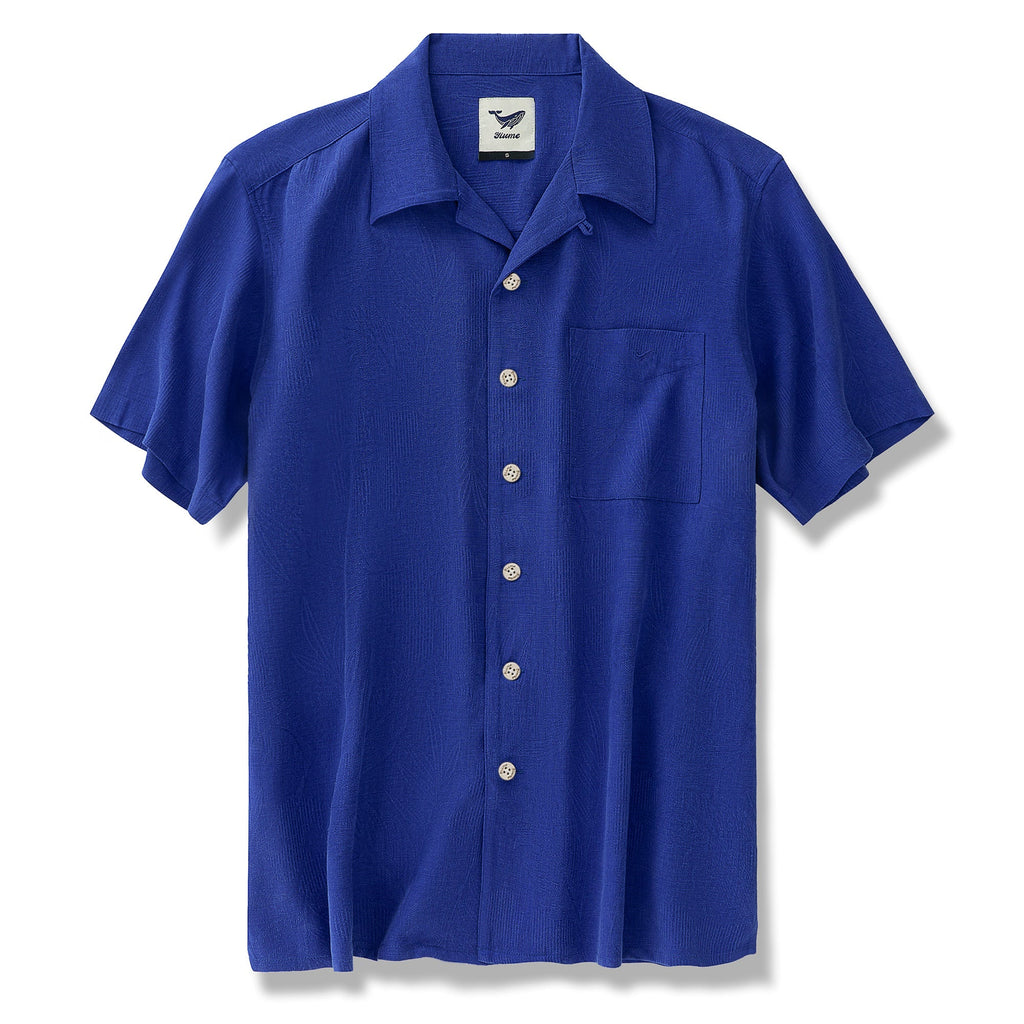 Hawaiian Shirt For Men Silk Jacquard Camp Collar