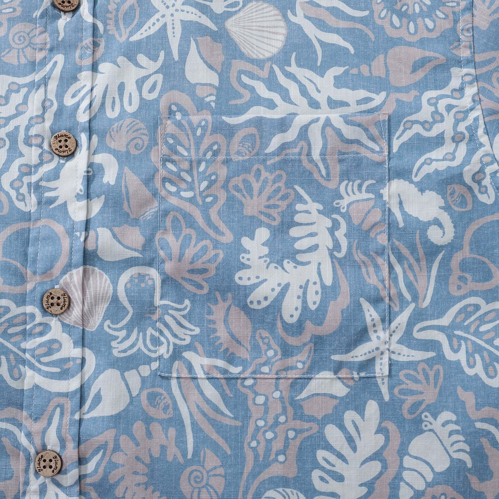 Men's Marine Life Shirt  Button-down 100% Cotton Blue Shirt Hawaiian Shirt Aloha Ocean-themed Silhouettes