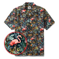 Hawaiian Shirt For Men Flamingo Haven Shirt Camp Collar 100% Cotton