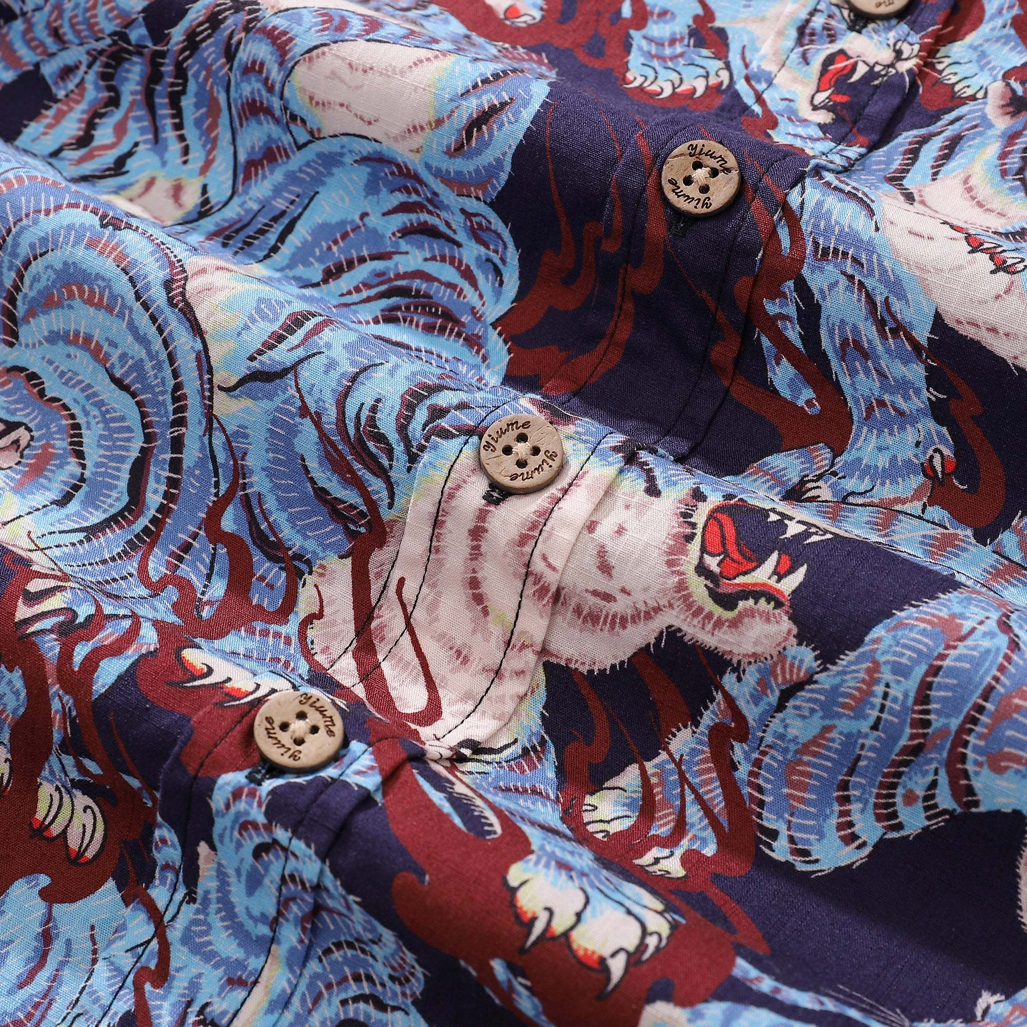 Men's Hawaiian Shirt The Staredown Print Cotton Button-down Short Sleeve Aloha Shirt