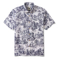Men's Toile de Jouy Toile Shirt Landscape Hawaiian Shirt Resort Wear Shirt Short Sleeve Button-down White Aloha Shirt
