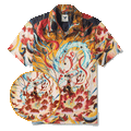Men's Hawaiian Shirt Short Sleeve Camp Collar 100% Cotton Blue Aloha Nezha Conquers the Dragon King Eastern Legend