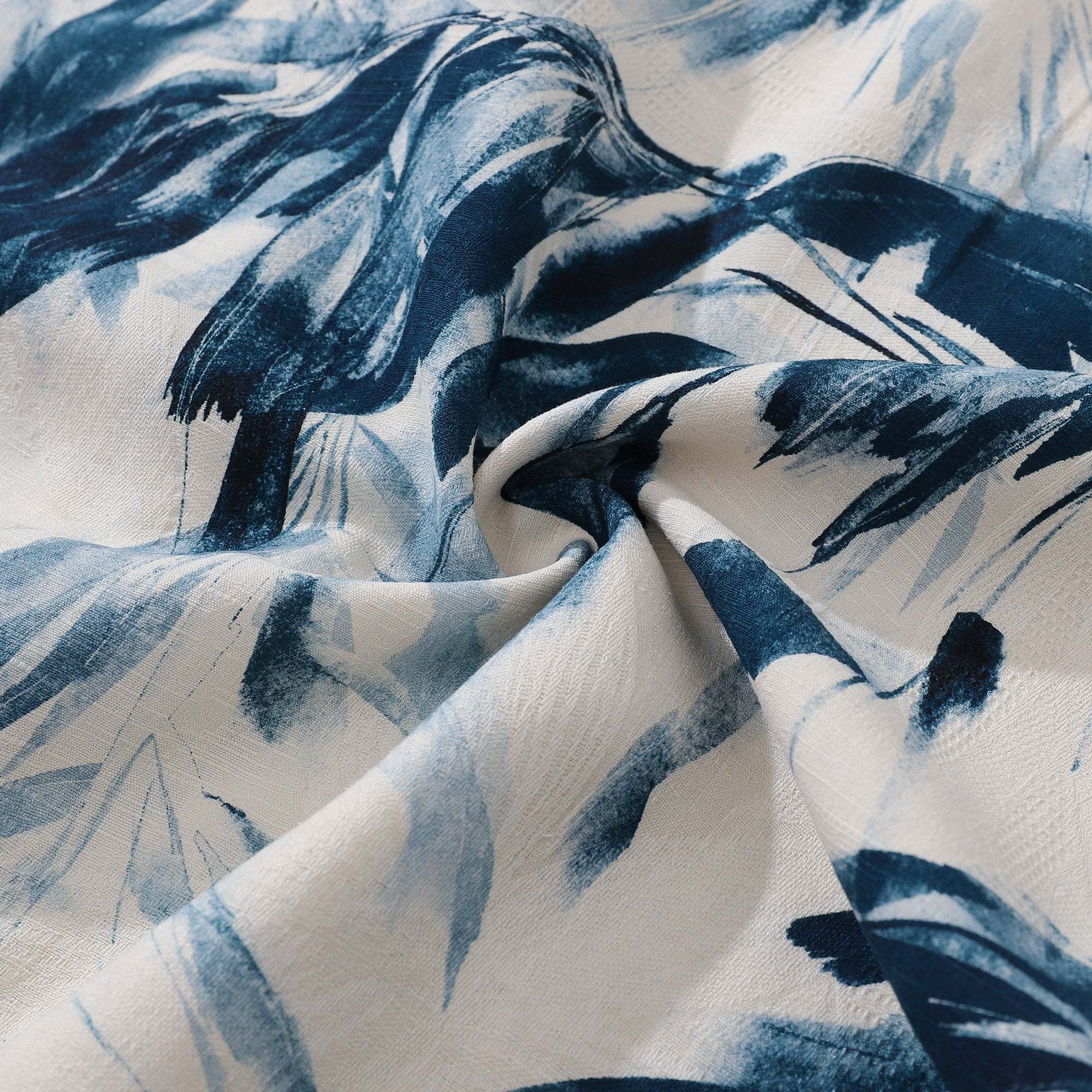 Men's 100%Silk Hawaiian Shirt Painting Bamboo Leaves Print Camp collar Short Sleeve Aloha Shirt