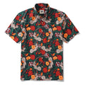 Men's Hawaiian Shirt Short Sleeve Button-down 100% Cotton Green Aloha Pomegranate Grove By Pallavi Chaudhary