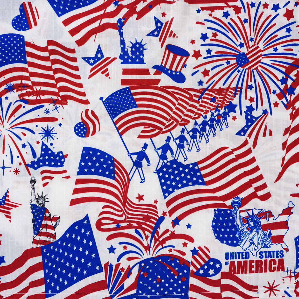 Men's Hawaiian Shirt Short Sleeve Button-down 100% Cotton Blue Aloha American Celebration