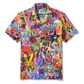 Men's Hawaiian Shirt Short Sleeve Camp Collar 100% Cotton Aloha Artistic Love Graffiti Fun