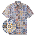 Sicilian Shirt Summer Hawaiian Shirt For Men Colorful Button-down Short Sleeve 100% Cotton Vintage Shirt Mediterranean Passion