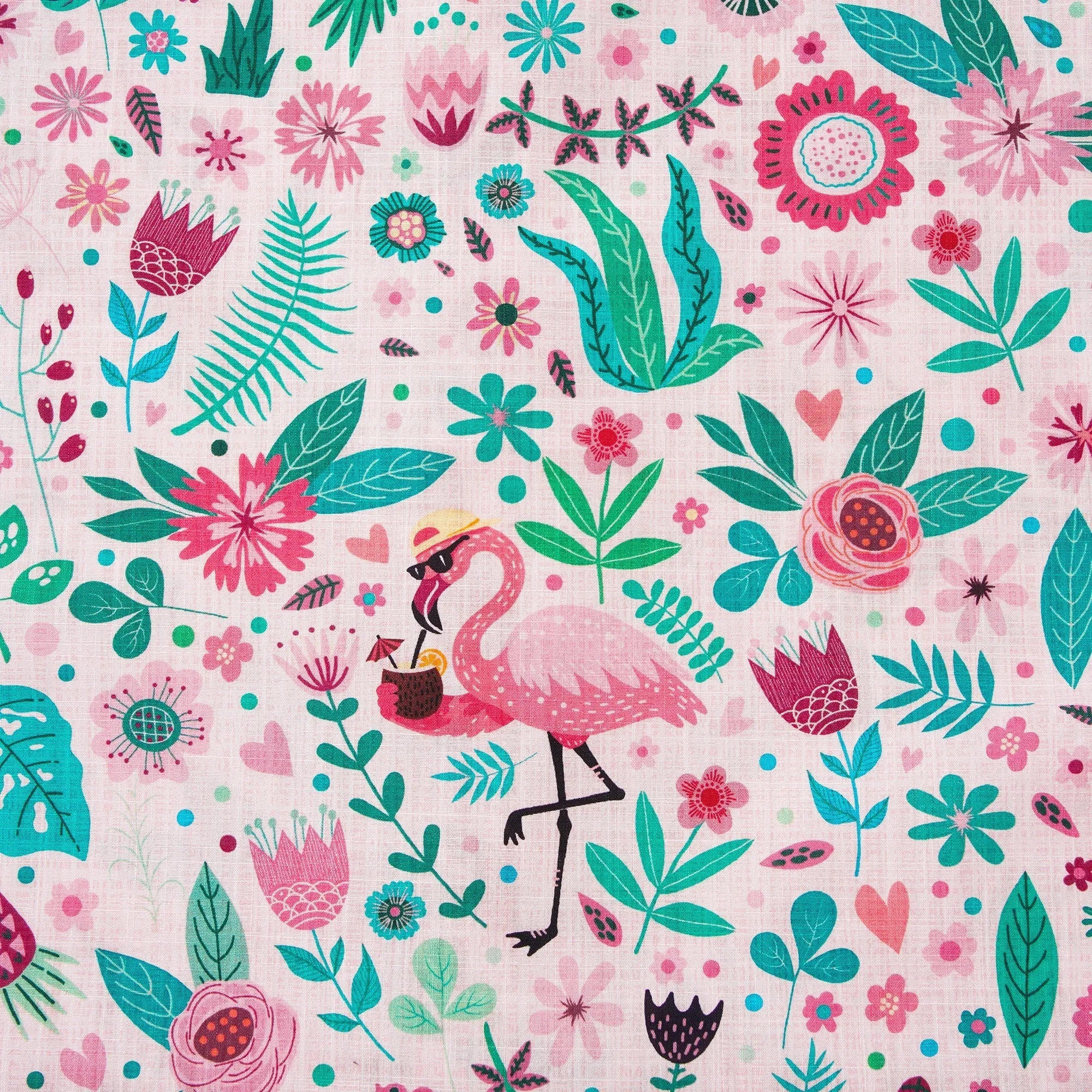 Men's Hawaiian Shirt Short Sleeve Button-down 100% Cotton Aloha Flamingo Petal Escape Flamingo