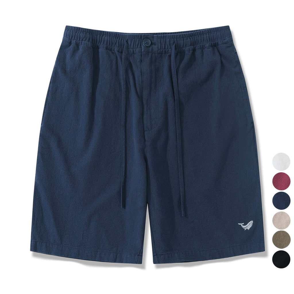 Linen Shorts For Men Mid-Rise Straight Bermuda 8-10 Inch 5-Pocket Shorts