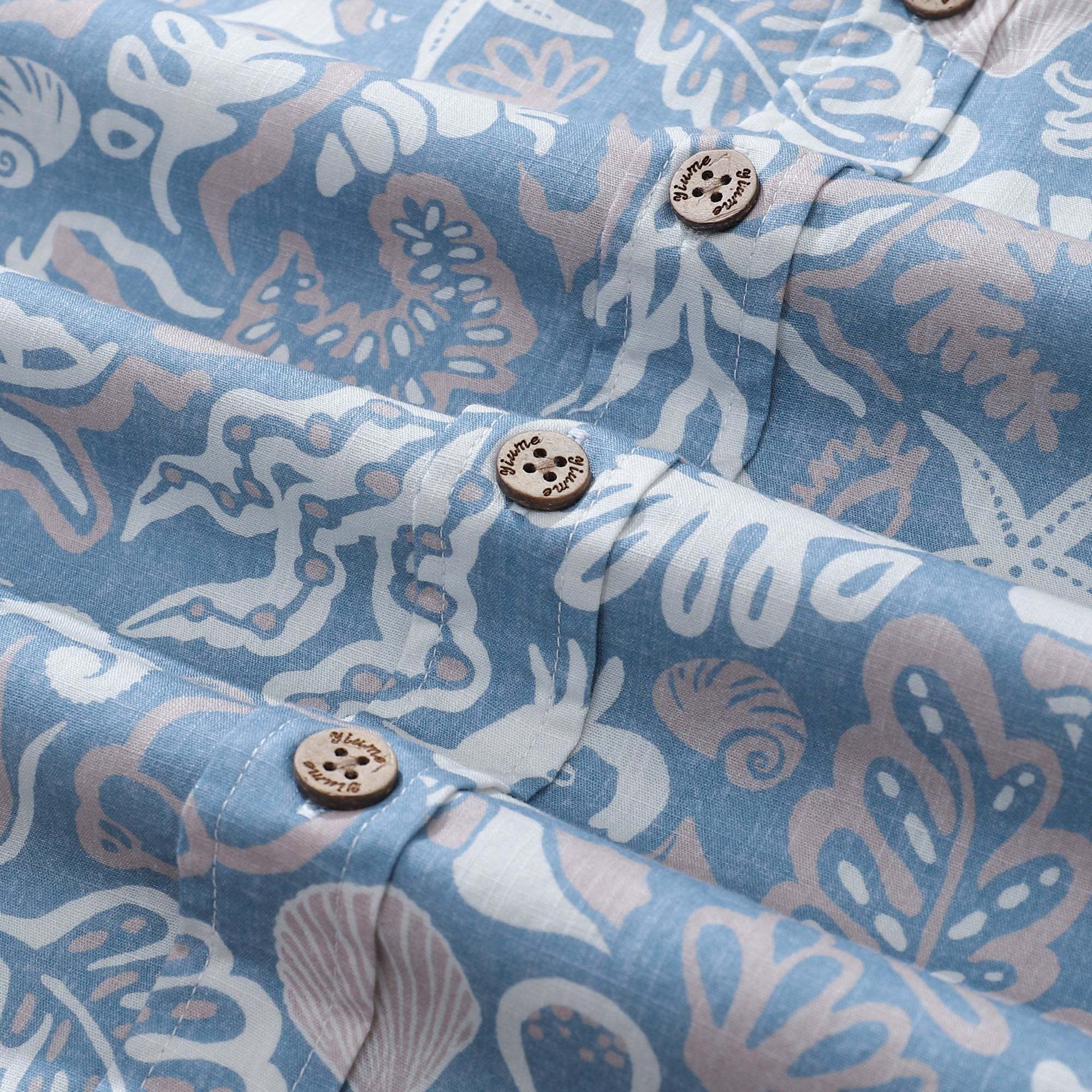 Men's Marine Life Shirt  Button-down 100% Cotton Blue Shirt Hawaiian Shirt Aloha Ocean-themed Silhouettes