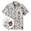 Valentine's Day Gift Men's Hawaiian Shirt Short Sleeve Button-down 100% Cotton White Aloha The Gentle Embrace Of Paradise Unburned