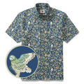 Men's Morris Hawaiian Shirt 1960s Retro Shirt Cotton Button-down Short Sleeve Aloha Shirt Birds And Pomegranates