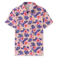 Men's Hawaiian Blooming Hibiscus Flower Print Short Sleeve Polo Shirt